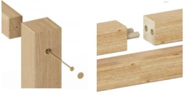 Edelstahl Holz Geländer Set Schwarz Holz Eiche Geländerpfosten Holzpfosten Komplett SET Industrial Treppe